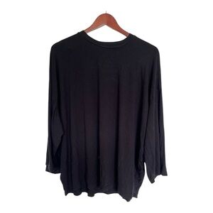 Womance oversized Black 3/4 Sleeve Top size large